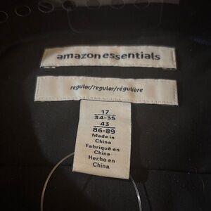 Black Amazon Essentials Classic Dress Shirt with hidden button down collar